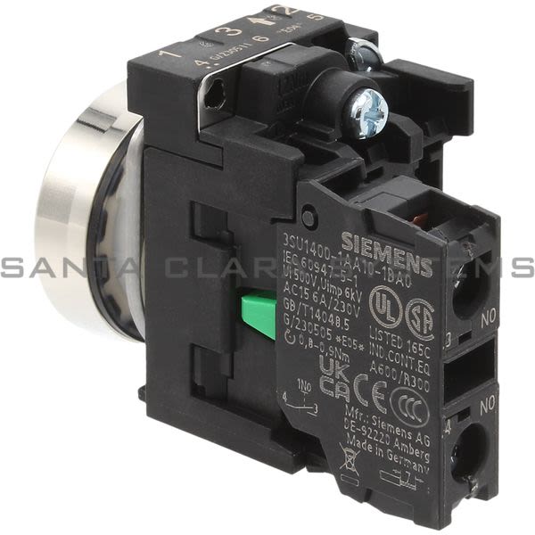 Siemens 3SU1150-0AB20-1BA0 Pushbutton | 3SU1150-0AB20-1BA0 Product Image