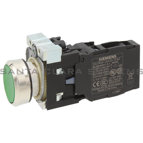 Siemens 3SU1153-0AB40-1FA0 Pushbutton | 3SU1153-0AB40-1FA0 Product Image