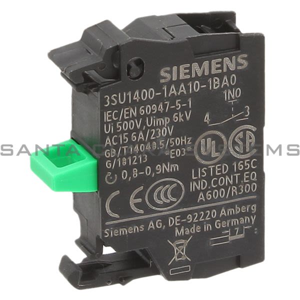 Siemens 3SU1400-1AA10-1BA0 Contact Block | 3SU1400-1AA10-1BA0 Product Image