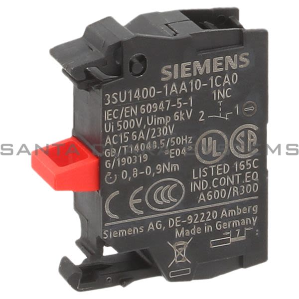 Siemens 3SU1400-1AA10-1CA0 Contact Block | 3SU1400-1AA10-1CA0 Product Image