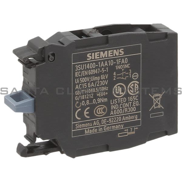 Siemens 3SU1400-1AA10-1FA0 Contact Block | 3SU1400-1AA10-1FA0 Product Image