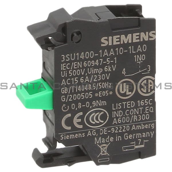 Siemens 3SU1400-1AA10-1LA0 Contact Block | 3SU1400-1AA10-1LA0 Product Image