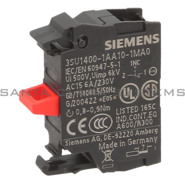 Siemens 3SU1400-1AA10-1MA0 Contact Block | 3SU1400-1AA10-1MA0 Product Image