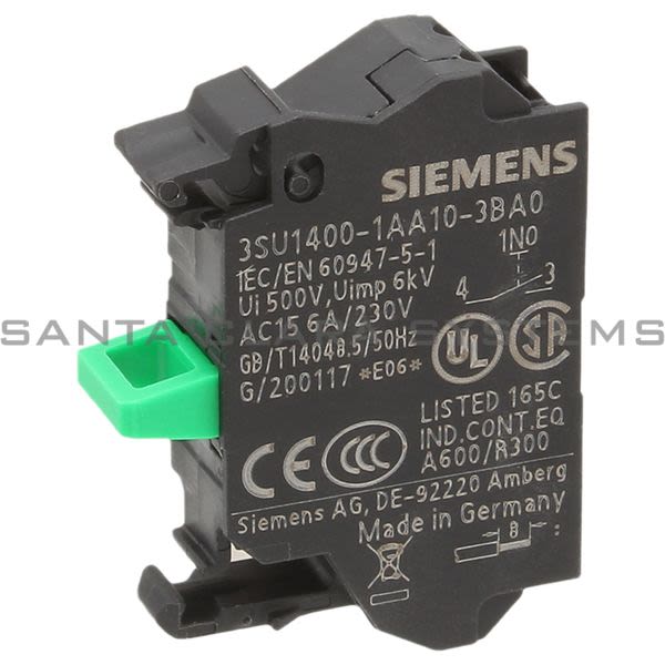 Siemens 3SU1400-1AA10-3BA0 Contact Block | 3SU1400-1AA10-3BA0 Product Image