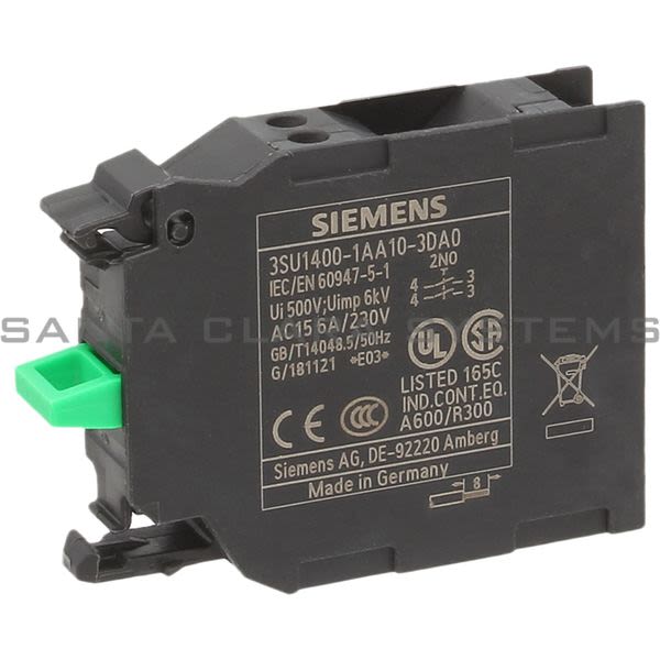 Siemens 3SU1400-1AA10-3DA0 Contact Block | 3SU1400-1AA10-3DA0 Product Image