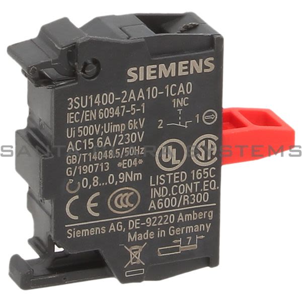Siemens 3SU1400-2AA10-1CA0 Contact Block | 3SU1400-2AA10-1CA0 Product Image