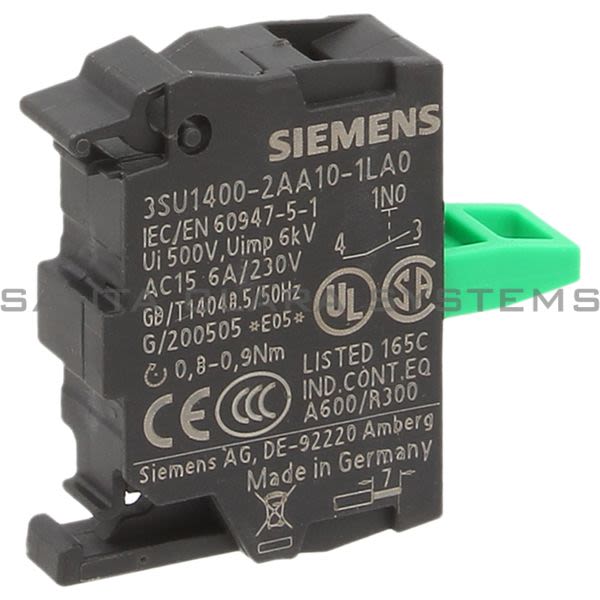 Siemens 3SU1400-2AA10-1LA0 Contact Block | 3SU1400-2AA10-1LA0 Product Image
