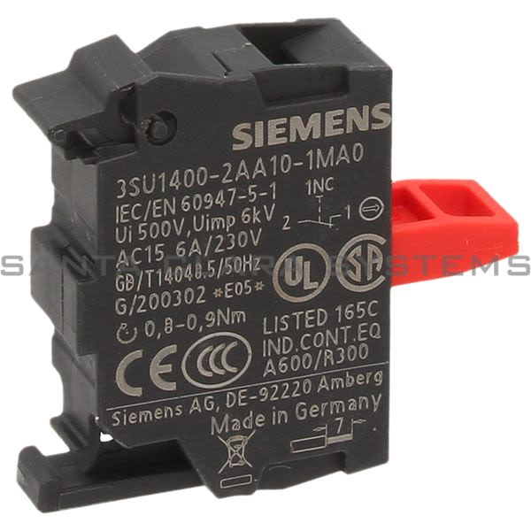 Siemens 3SU1400-2AA10-1MA0 Contact Block | 3SU1400-2AA10-1MA0 Product Image
