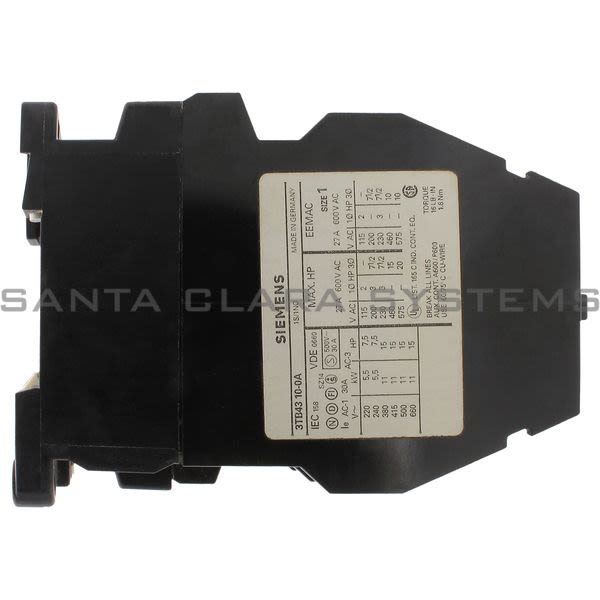 Siemens 3TB4310-0AD8 Contactor Product Image