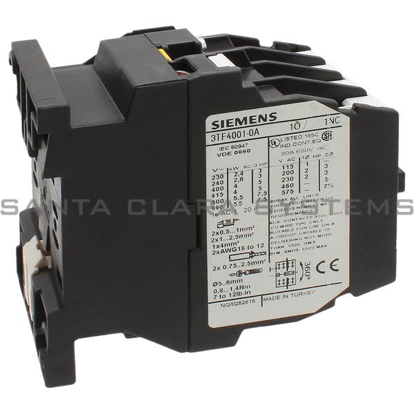 Siemens 3TF4001-0AK6 Contactor Product Image