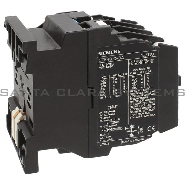 Siemens 3TF4010-0AP6 Contactor Product Image