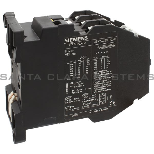 Siemens 3TF4322-0AK6 Contactor Product Image