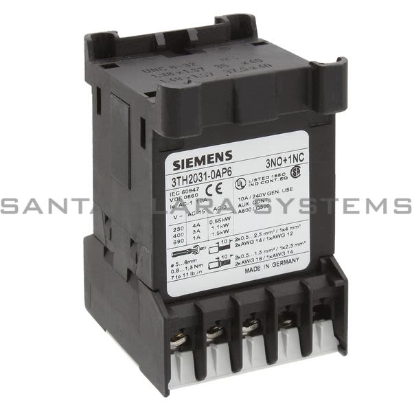Siemens 3TH2031-0AP6 Control Relay | 3TH2031-0AP6 Product Image