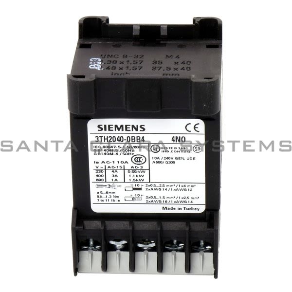 Siemens 3TH2040-0BB4 Control Relay | 3TH2040-0BB4 Product Image