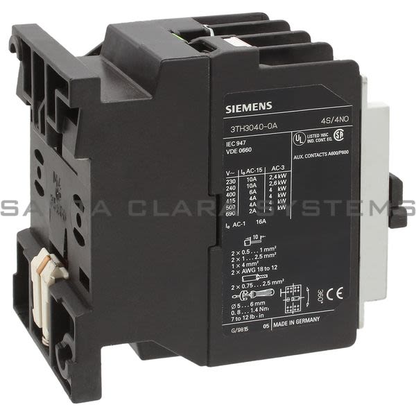 Siemens 3TH3040-0AL2 Control Relay Product Image
