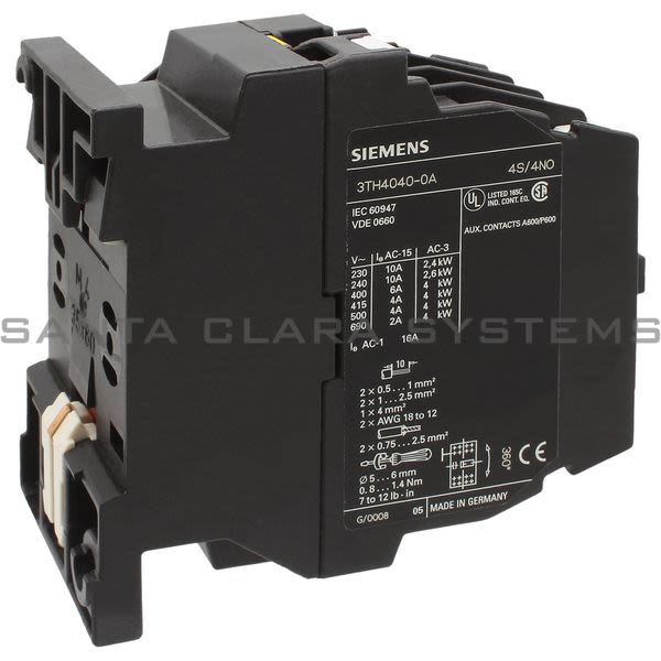 Siemens 3TH4040-0AK6 Contactor | Sirius | 3TH4040-0AK6 Product Image