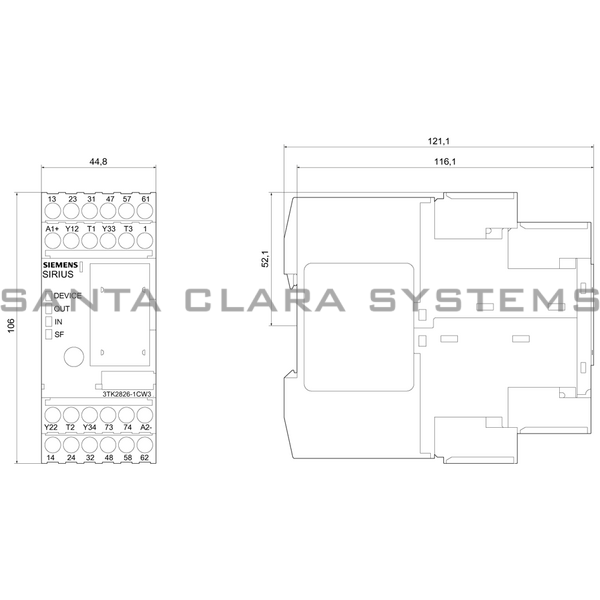 Siemens 3TK2826-1CW34 Safety Relay | Sirius Product Image