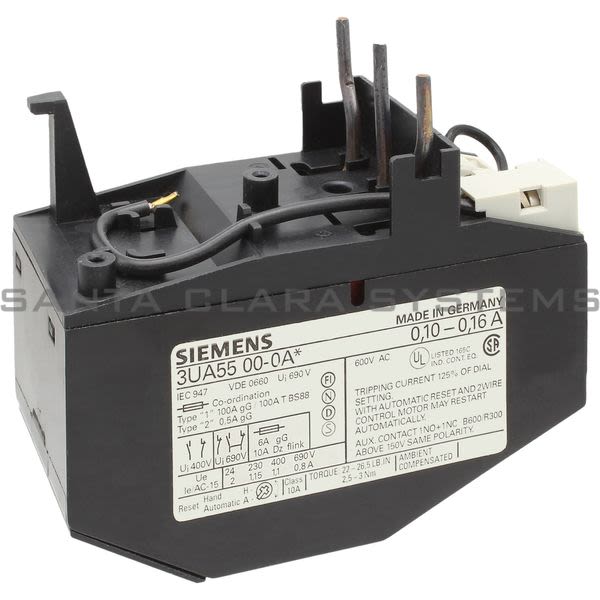 Siemens 3UA5500-0A Overload Relay 0.1-0.16 amps Product Image