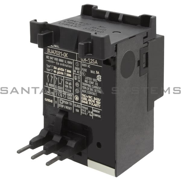 Siemens 3UA7021-0K Overload Relay Product Image