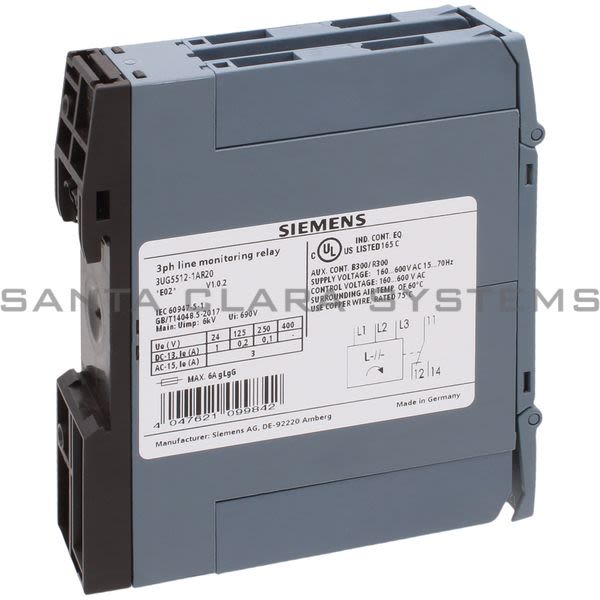 Siemens 3UG5512-1AR20 Monitoring Relay Product Image