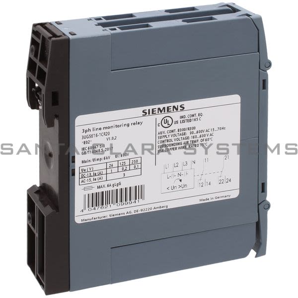 Siemens 3UG5616-1CR20 Monitoring Relay Product Image
