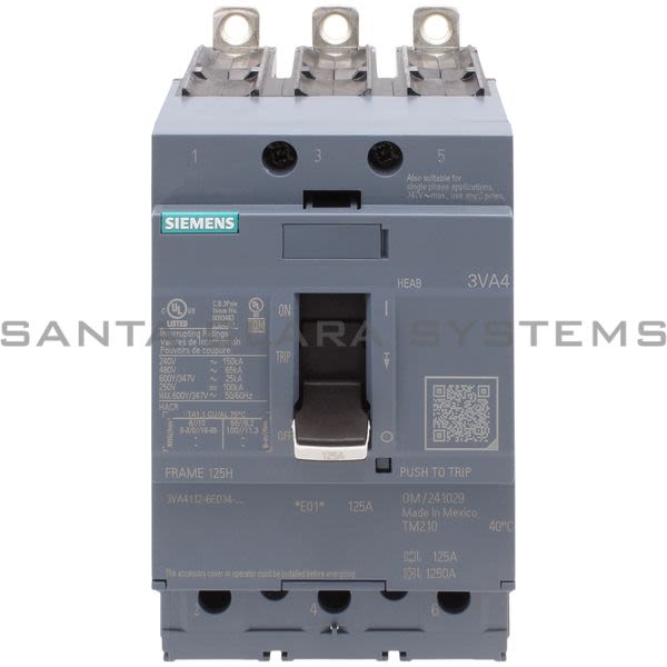 Siemens 3VA4112-6ED34-0AA0 Circuit Breaker Product Image