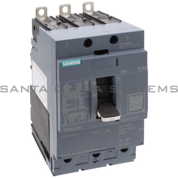 Siemens 3VA4130-5ED34-0AA0 Circuit Breaker Product Image