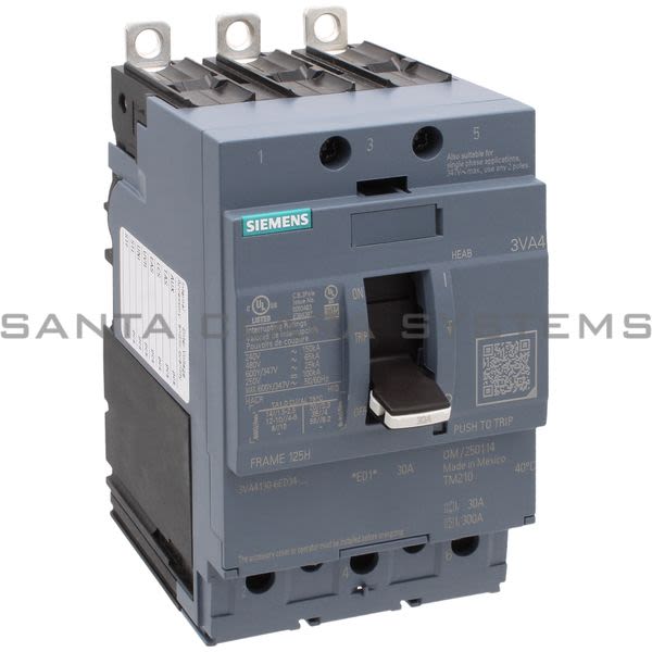 Siemens 3VA4130-6ED34-0AA0 Circuit Breaker Product Image
