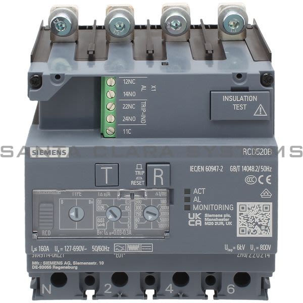 Siemens 3VA9114-0RL21 Residual Current Device | 3VA9114-0RL21 Product Image