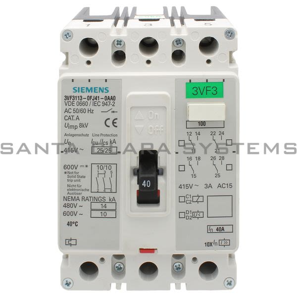 Siemens 3VF3113-0FJ41-0AA0 Circuit Breaker Product Image