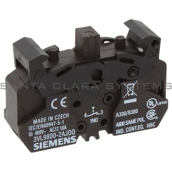 Siemens 3VL9800-2AJ00 Contact Block | 3VL9800-2AJ00 Product Image