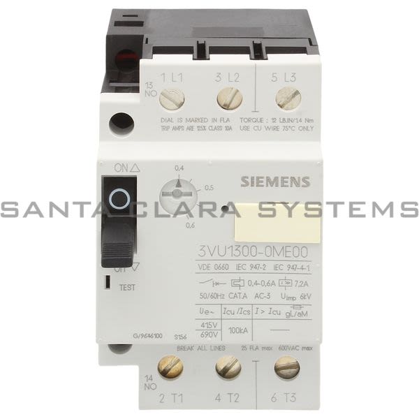 Siemens 3VU1300-0ME00 Starter Motor Protector Product Image
