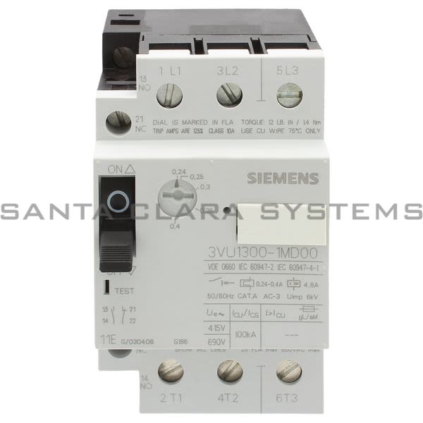 Siemens 3VU1300-1MD00 Motor Starter Protector | 3VU1300-1MD00 Product Image