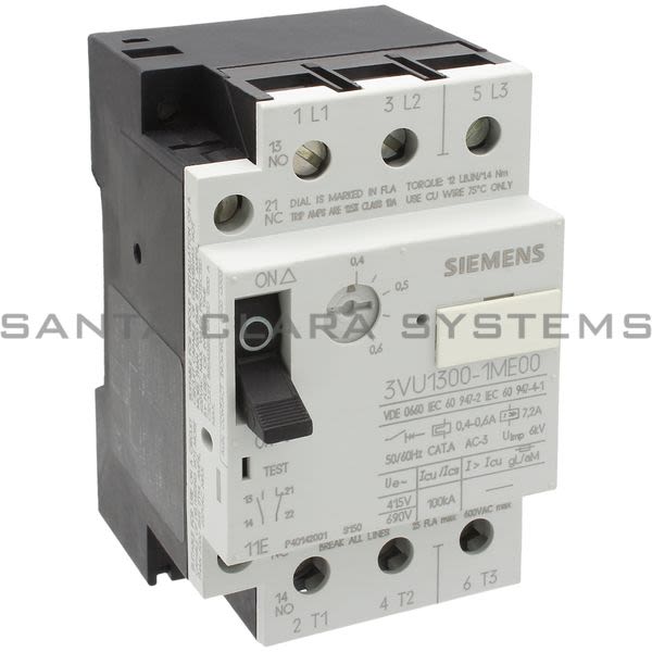 Siemens 3VU1300-1ME00 Starter Motor Protector | 3VU1300-1ME00 Product Image