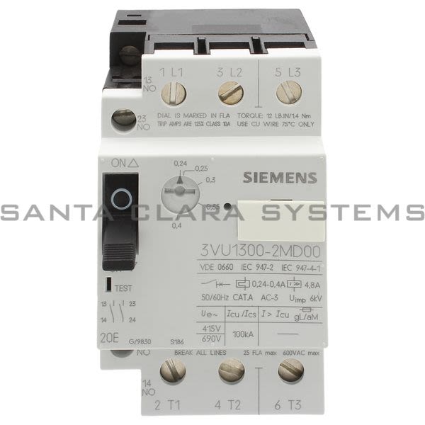 Siemens 3VU1300-2MD00 Circuit Breaker | 3VU1300-2MD00 Product Image