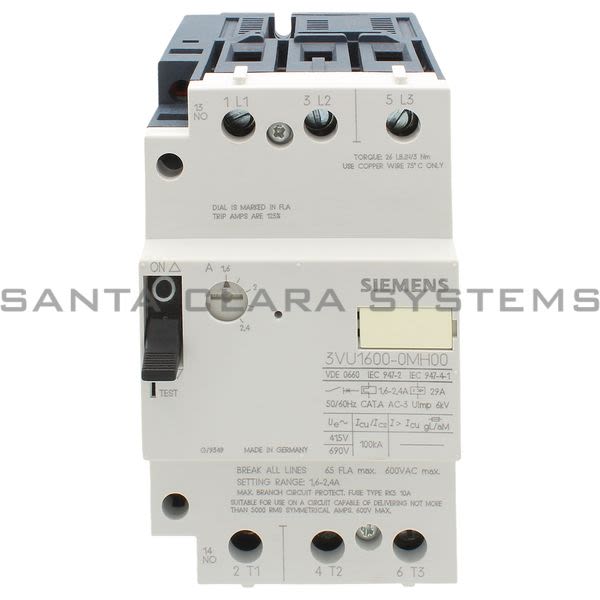 Siemens 3VU1600-0MH00 Motor Starter | 3VU1600-0MH00 Product Image