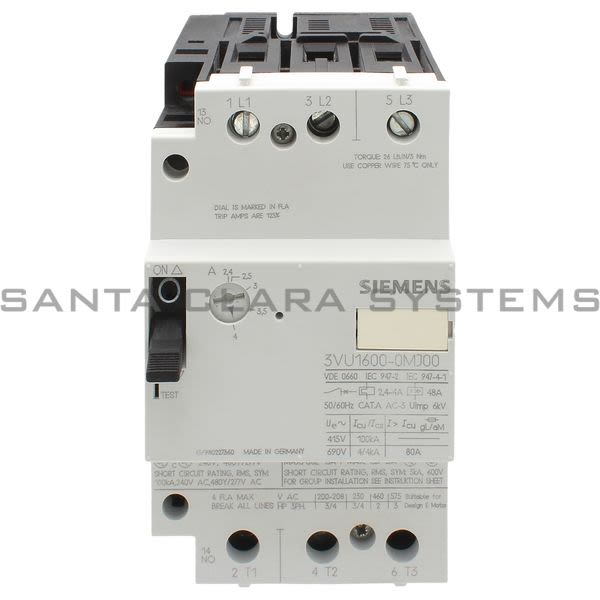Siemens 3VU1600-0MJ00 Circuit Breaker | 3VU1600-0MJ00 Product Image