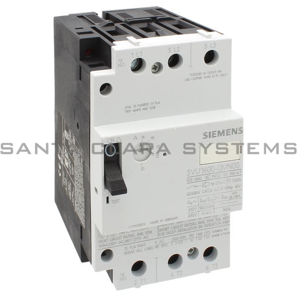 Siemens 3VU1600-0MN00 Motor Starter Product Image