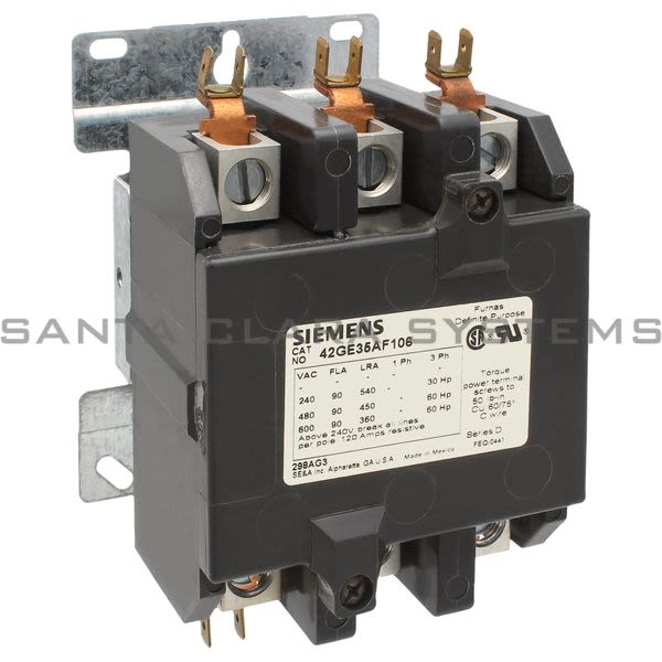 42GE35AF106 Siemens Definite Purpose Contactor Santa Clara Systems