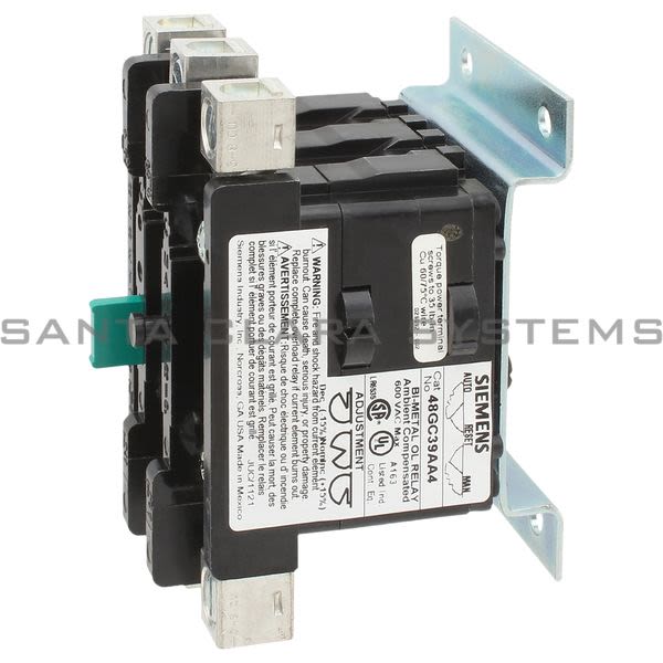 Siemens 48GC39AA4 Overload Relay 60A/3PH Bi-Metal Product Image
