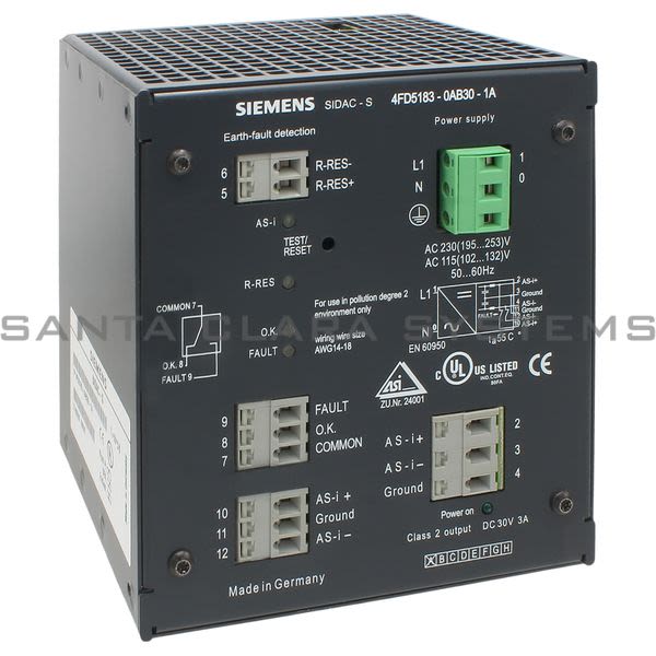 Siemens 4FD5183-0AB30-1A SITOP Power Supply AC 120V/230V Product Image