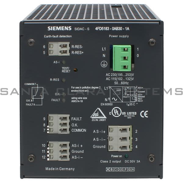Siemens 4FD5183-0AB30-1A SITOP Power Supply AC 120V/230V Product Image