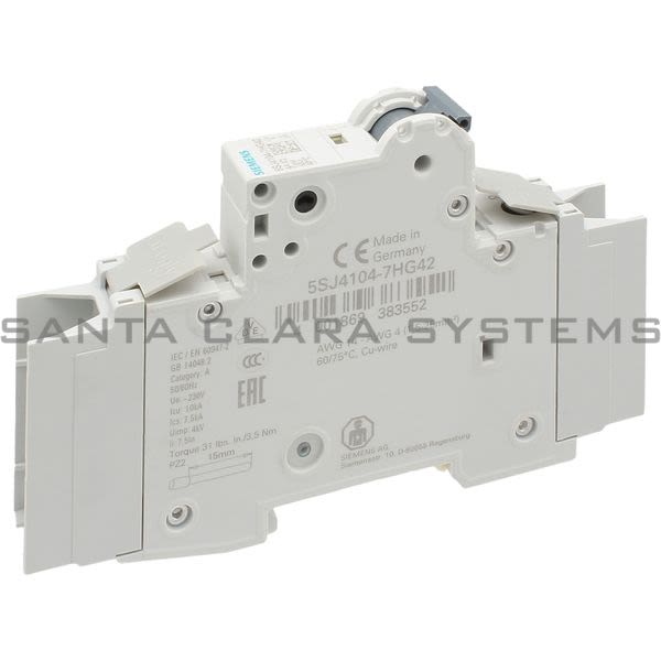 Siemens 5SJ4104-7HG42 Miniature Circuit Breaker | 5SJ4104-7HG42 Product Image