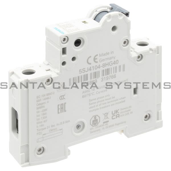 Siemens 5SJ4104-8HG40 Miniature Circuit Breaker | 5SJ4104-8HG40 Product Image