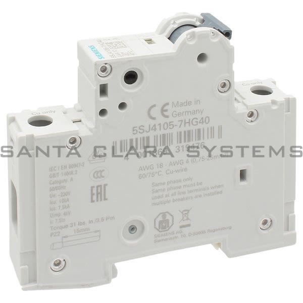 Siemens 5SJ4105-7HG40 Miniature Circuit Breaker | 5SJ4105-7HG40 Product Image
