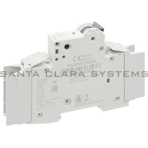 Siemens 5SJ4106-7HG42 Miniature Circuit Breaker | 5SJ4106-7HG42 Product Image