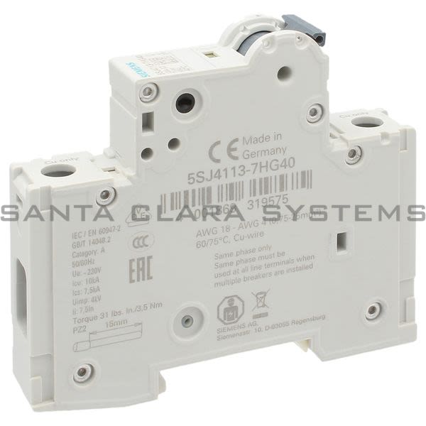 Siemens 5SJ4113-7HG40 Miniature Circuit Breaker | 5SJ4113-7HG40 Product Image
