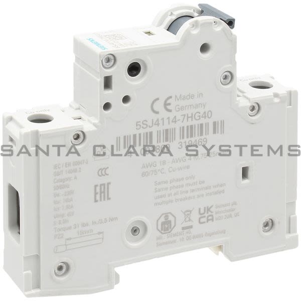 Siemens 5SJ4114-7HG40 Miniature Circuit Breaker | 5SJ4114-7HG40 Product Image