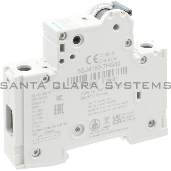Siemens 5SJ4160-7HG40 Miniature Circuit Breaker | 5SJ4160-7HG40 Product Image