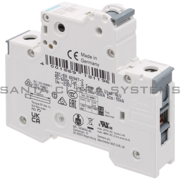 Siemens 5SY4110-6 Circuit Breaker Product Image